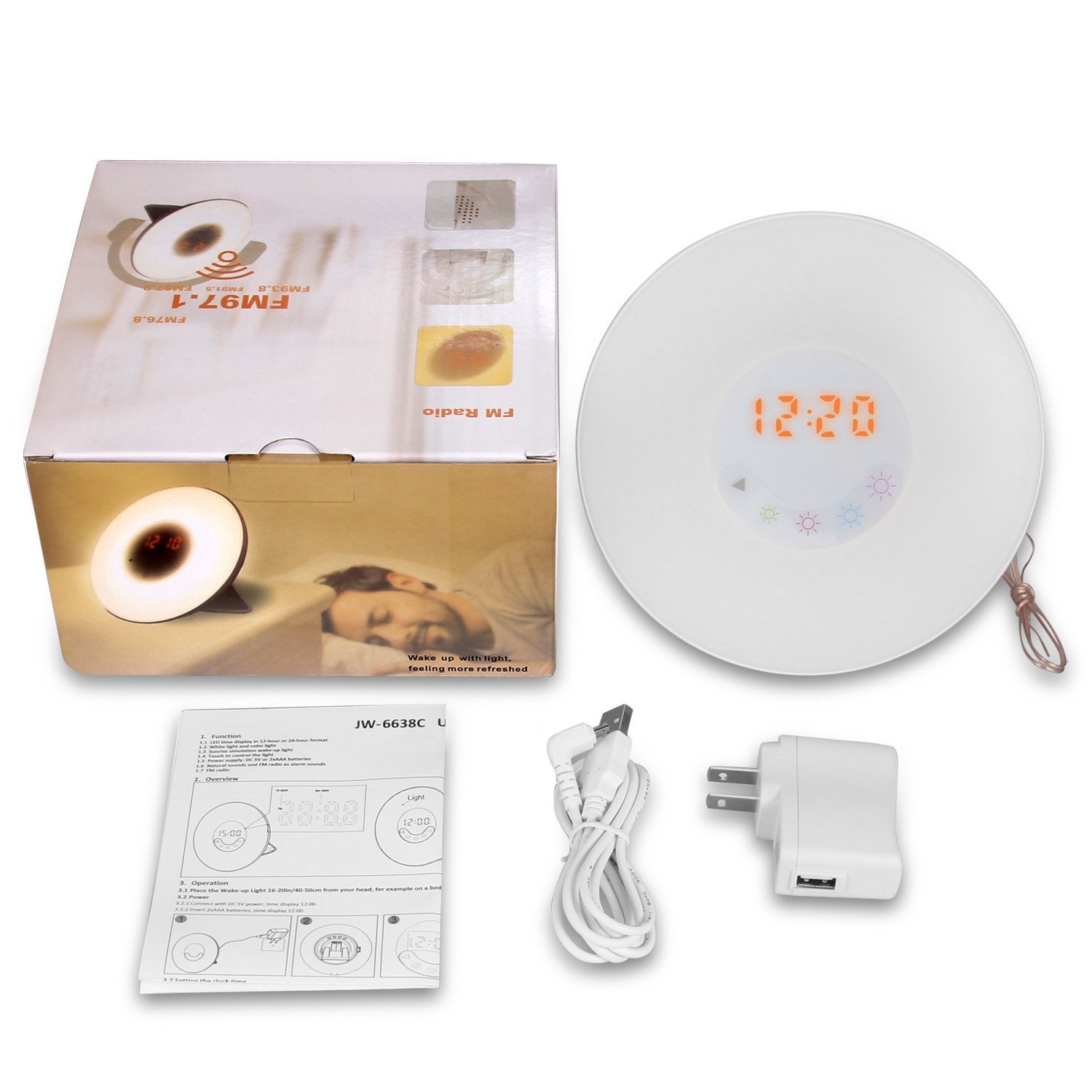 Sunrise Alarm Clock, BonyTek Wake Up Light Alarm Clock Radio Night