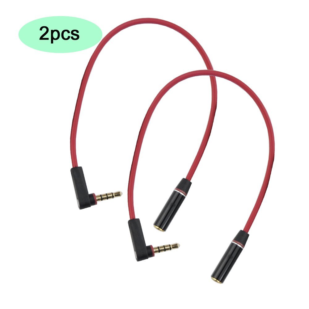 Seadream 2Pack 6 inch 4Pole 3.5mm Male Right Angle to 3.5mm Female