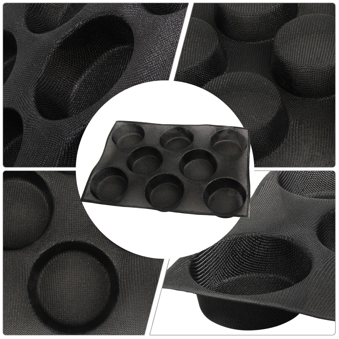 Yilove Nonstick Perforated Silicone Bread Baking Mold,4 loaf Molds N9