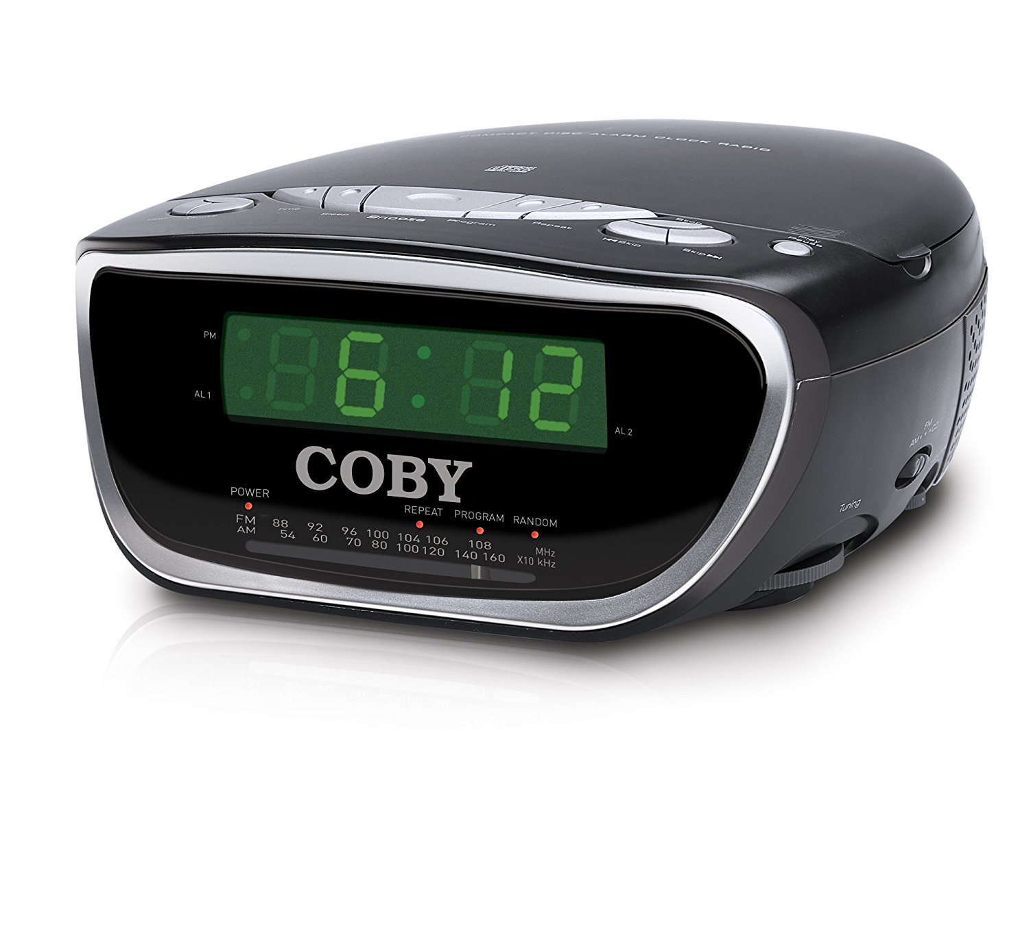 Coby CDRA147 Digital AM/FM Dual Alarm Clock Radio / CD Player (Discontinued by Manufacturer