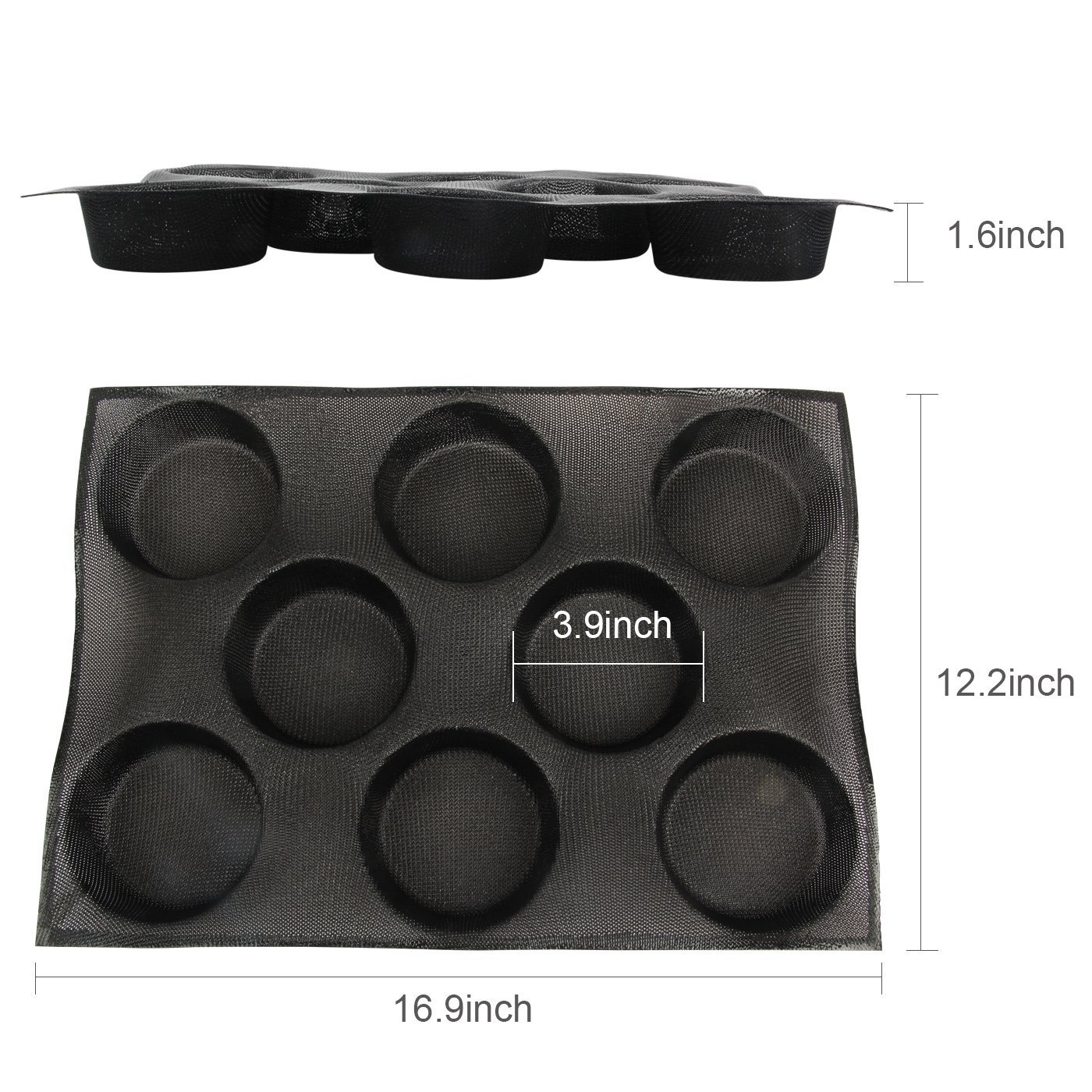 Yilove Nonstick Perforated Silicone Bread Baking Mold,4 loaf Molds N12