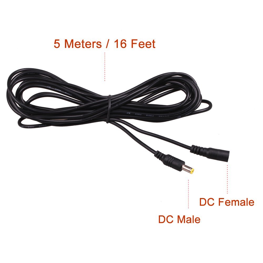 HitCar 1 to 2 Power Adapter Splitter Cable 12V 24V DC for CCTV Parking