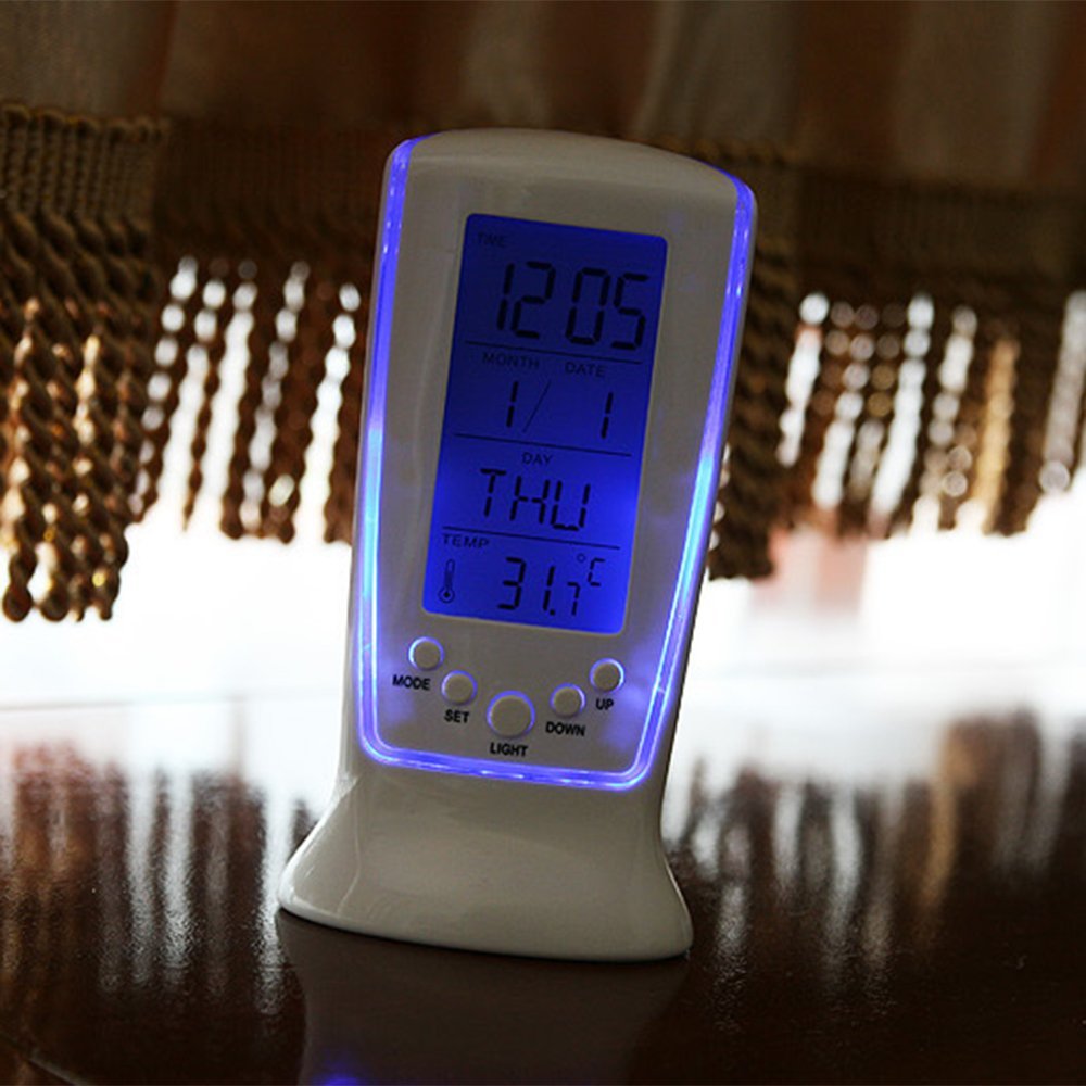 Polytree LED Digital Alarm Clock with Blue Backlight Electronic