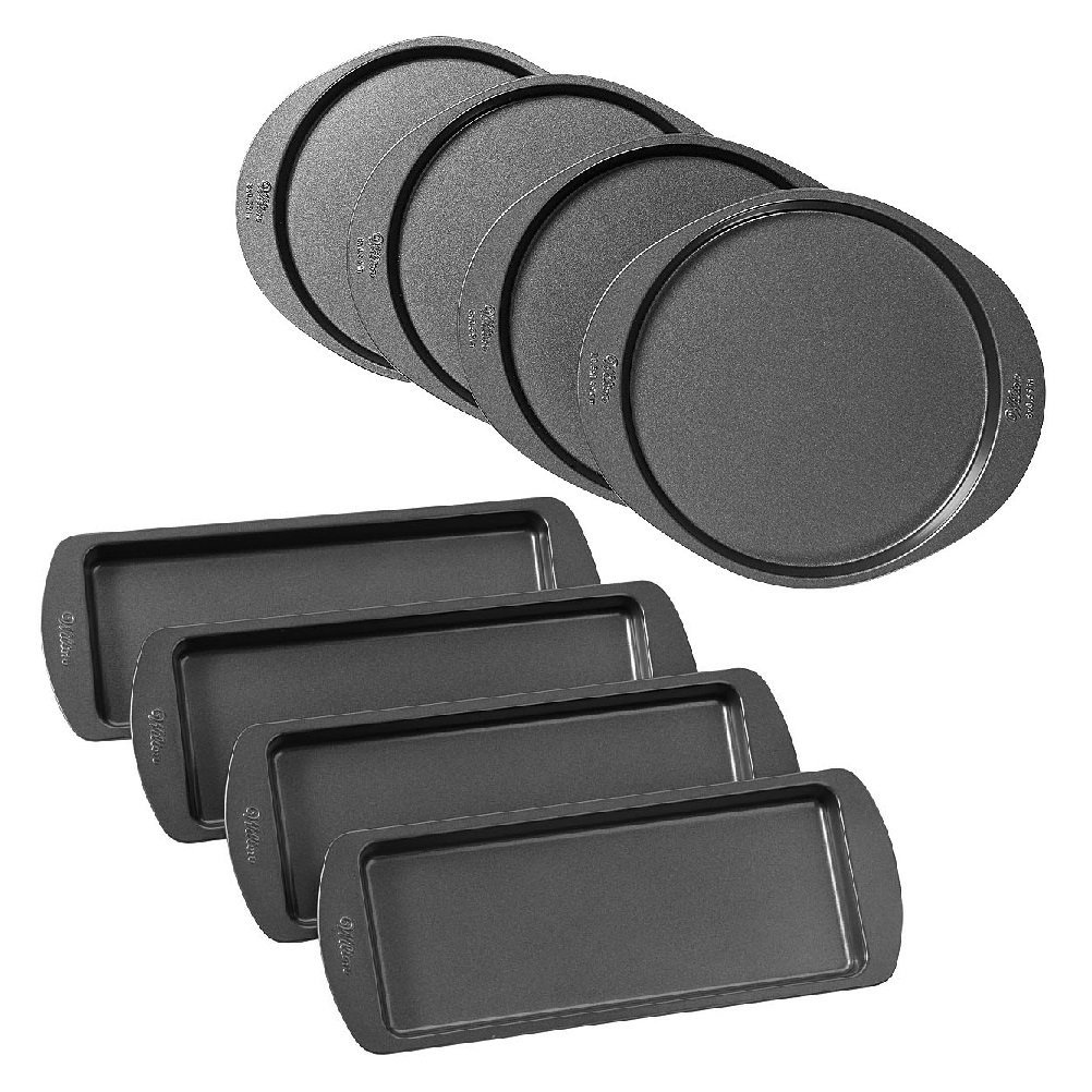 Easy Layers Rectangular Loaf Pans & 8" Round Cake Pans Rainbow Ombre