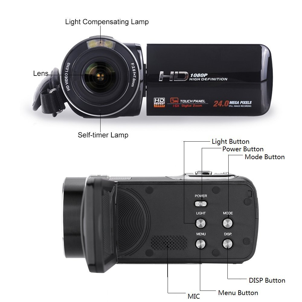 MARVUE 318 Full HD Digital Camcorder 1080p 30fps Max. 24.0 MP Full