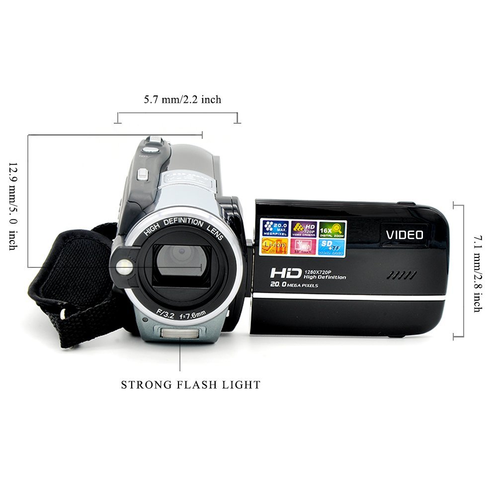 MARVUE Camcorder HD 720p 3 Inch Touch Screen Recorder Portable Digital