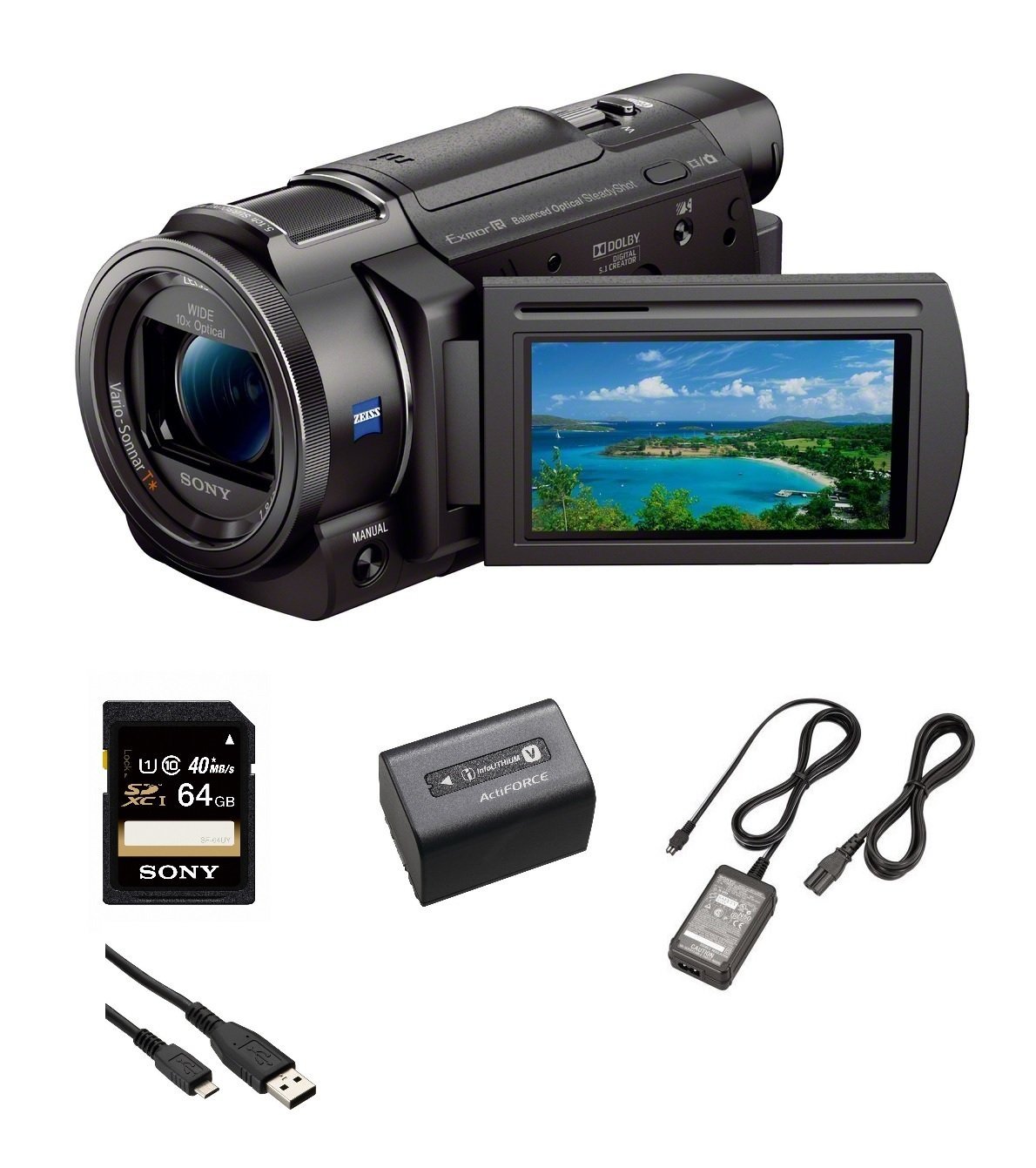Sony 4K HD Video Recording FDRAX33 Handycam Camcorder (Certified