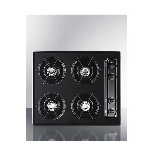 Summit TNL033 24" Wide Gas Cooktop with 4 Burners Porcelain Enamel