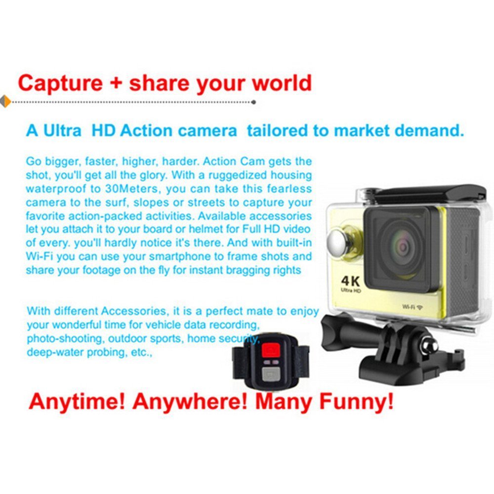 Original H9R remote Action camera Ultra HD 4K WiFi 1080P Sport DV 2.0