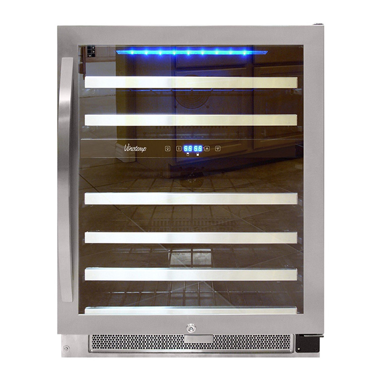 Vinotemp VNTVT462ZSSDST 46Bottle DualZone Connoisseur Series Wine Cooler, Stainless Steel