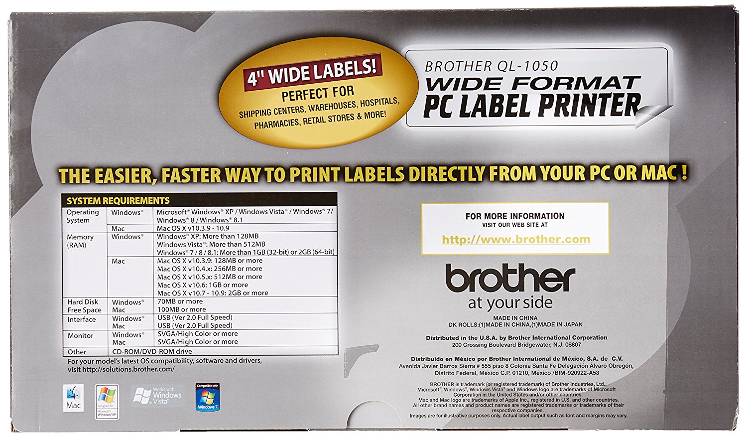 Brother QL1050 Wide Format PC Label Printer N6 free image download