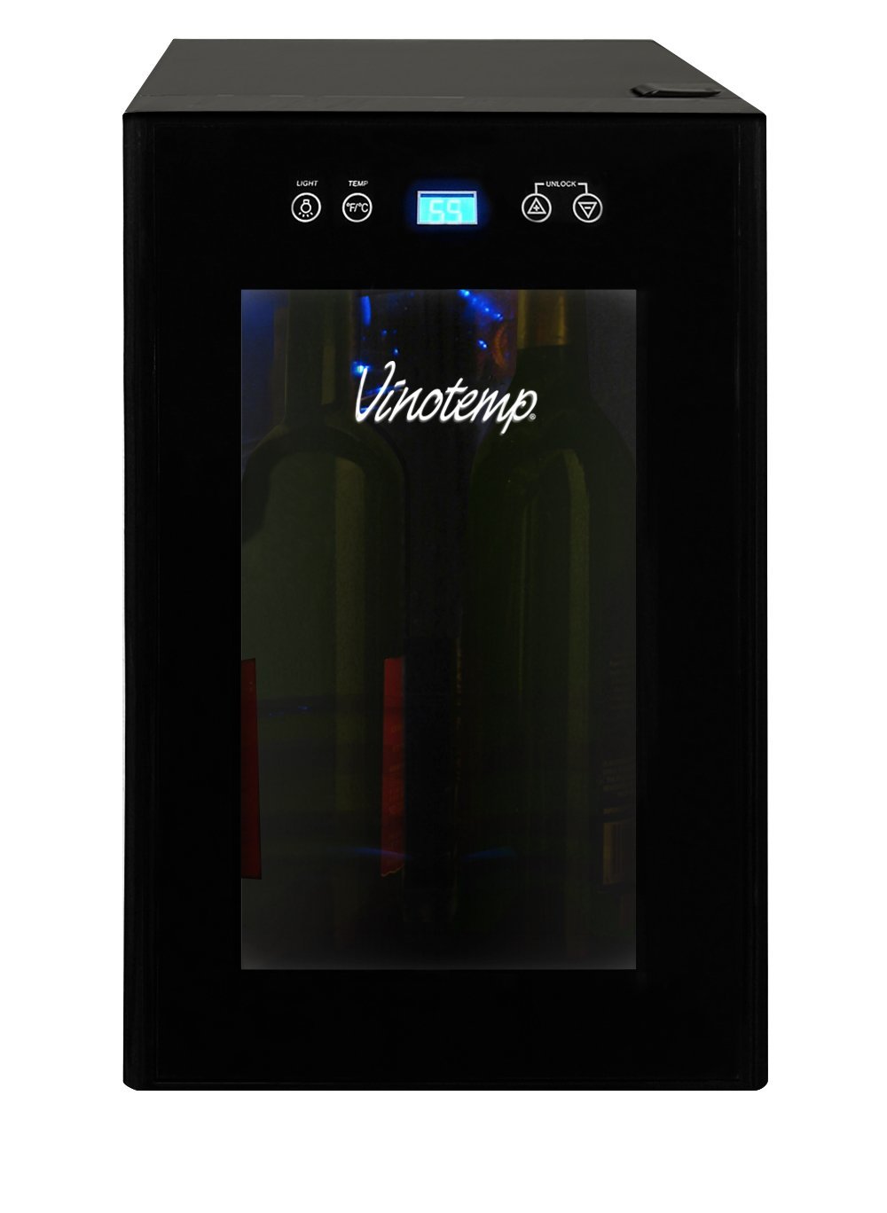 Vinotemp VT8TEDTSID 8Bottle Thermoelectric Wine Cooler, Black free