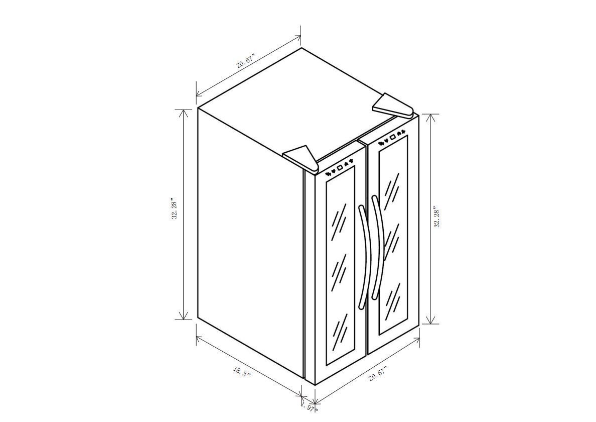 AKDY® 28 Bottle Single Zone Thermoelectric Stainless Steel Freestanding