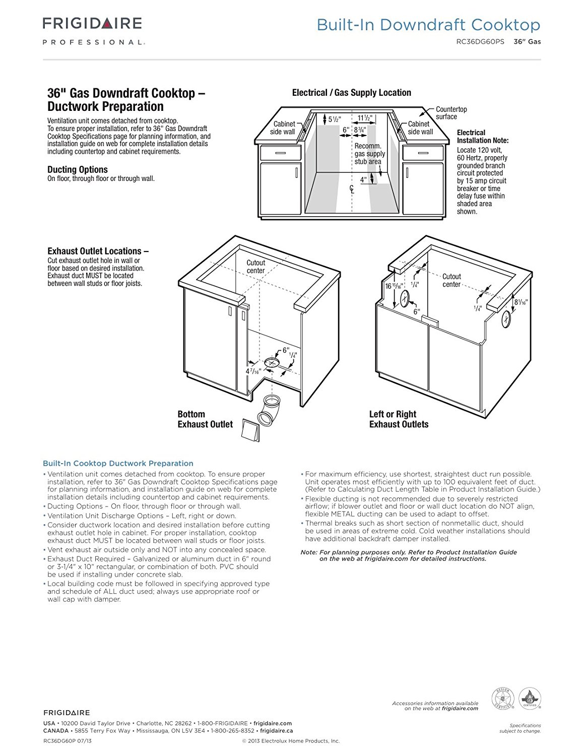 Frigidaire RC36DG60PS 36" Built In Downdraft Gas Cooktop with 4 Sealed