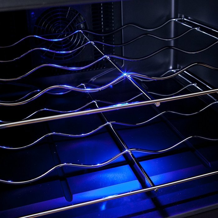 AKDY® 28 Bottle Single Zone Thermoelectric Stainless Steel Freestanding Wine Cooler Cellar