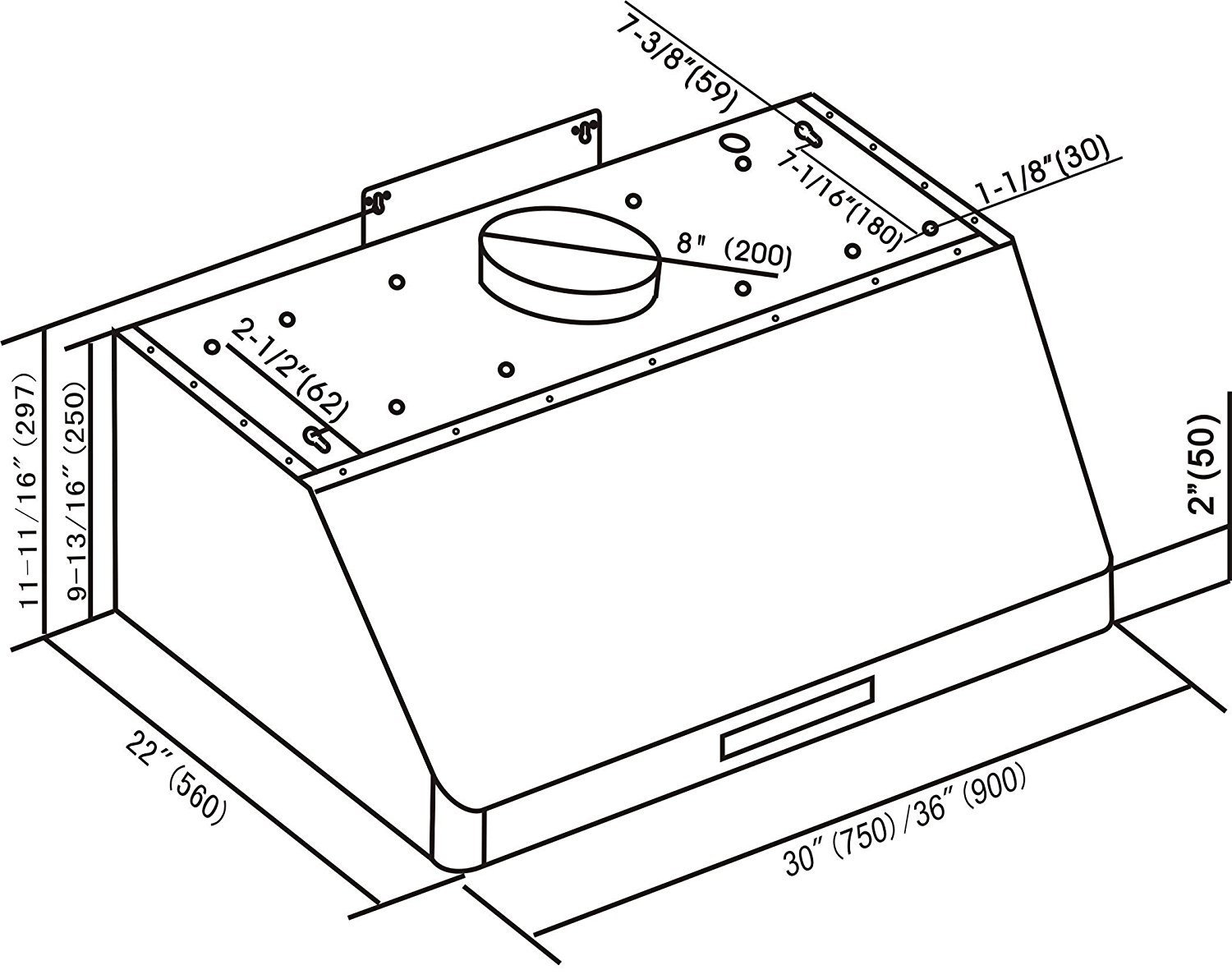 CAVALIERE 30" Under / Wall Mounted Stainless Steel Kitchen