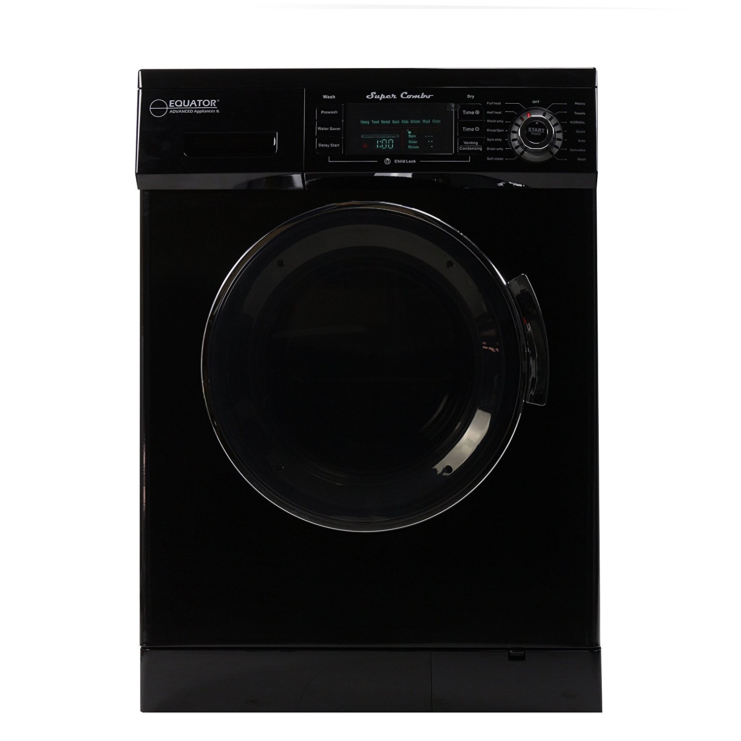 ECOAP EZ 4000 CV Black Equator 13 lbs Convertible Combo Washer Dryer
