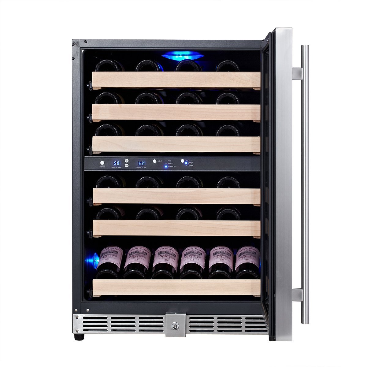 KingsBottle 50 Bottle Dual Zone Wine Cooler, Black N25 free image download
