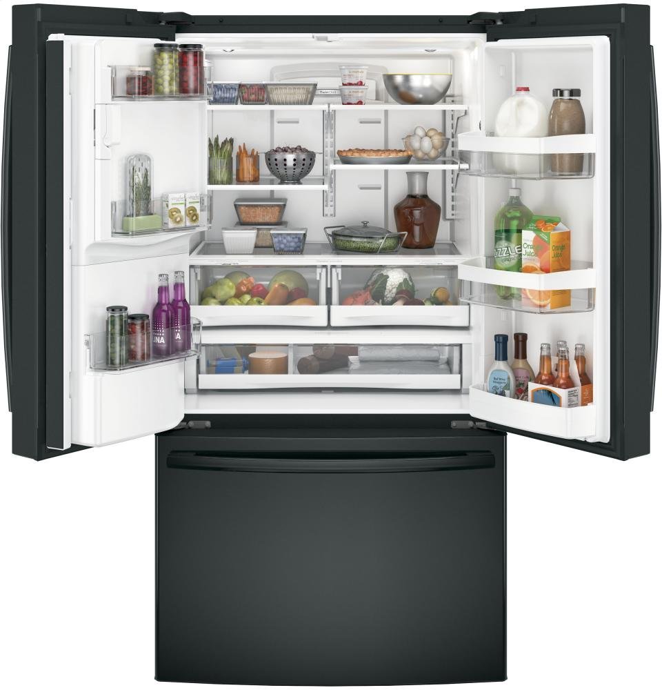 GE Black FrenchDoor Bottom Freezer Refrigerator N7 free image download
