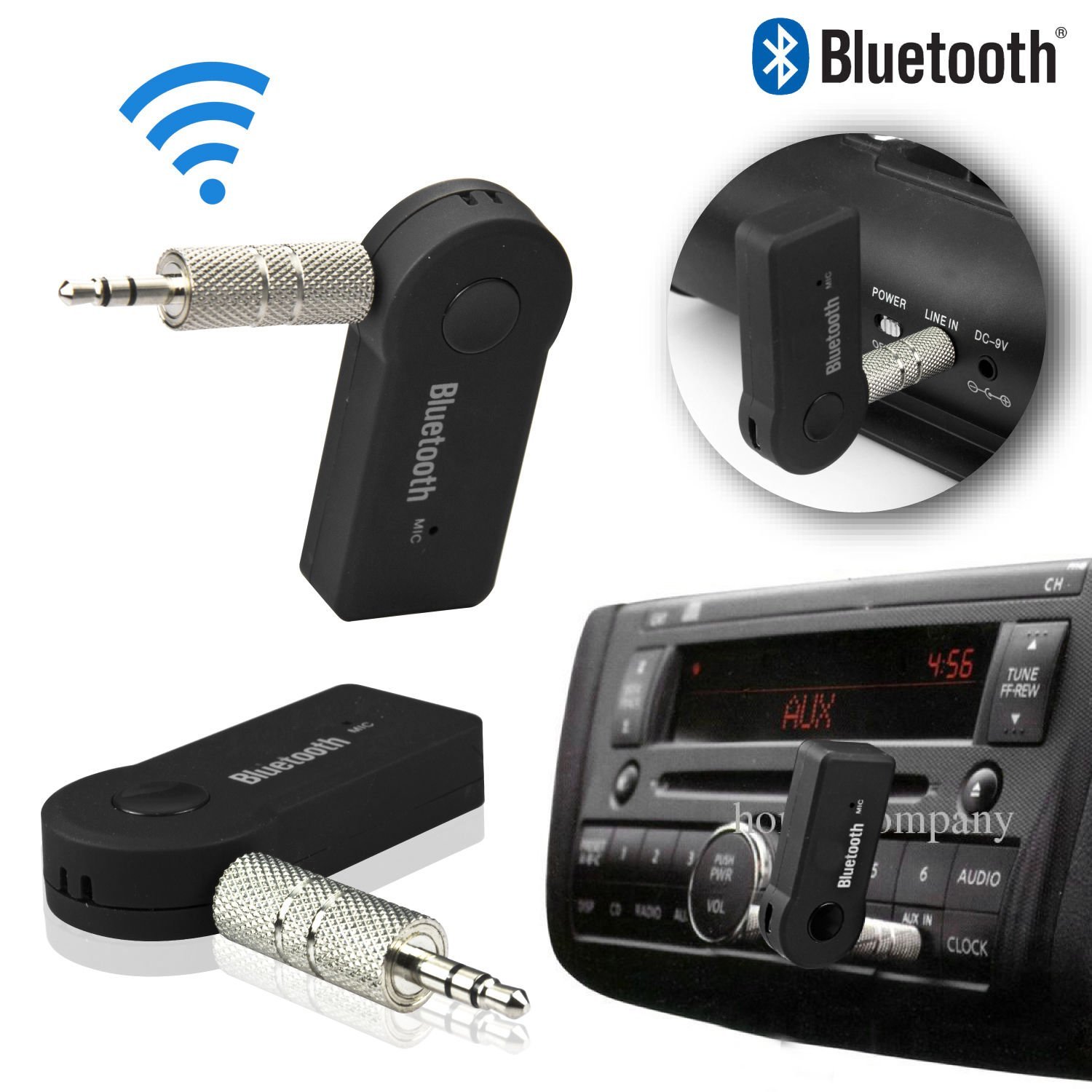 Wireless Bluetooth 3.5mm AUX Audio Stereo Music Home Car Receiver
