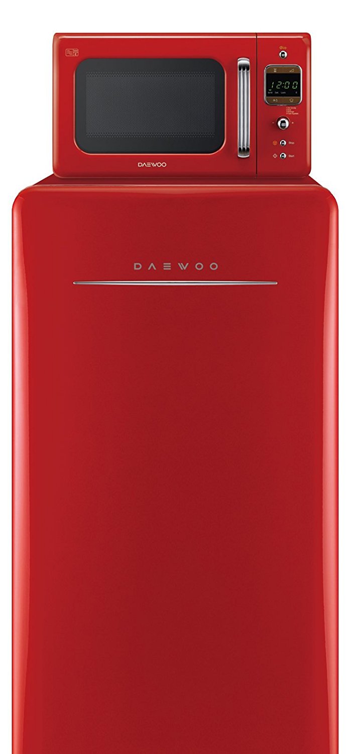 Daewoo Retro Compact Refrigerator 4.4 Cu Ft, Pure Red N3 free image