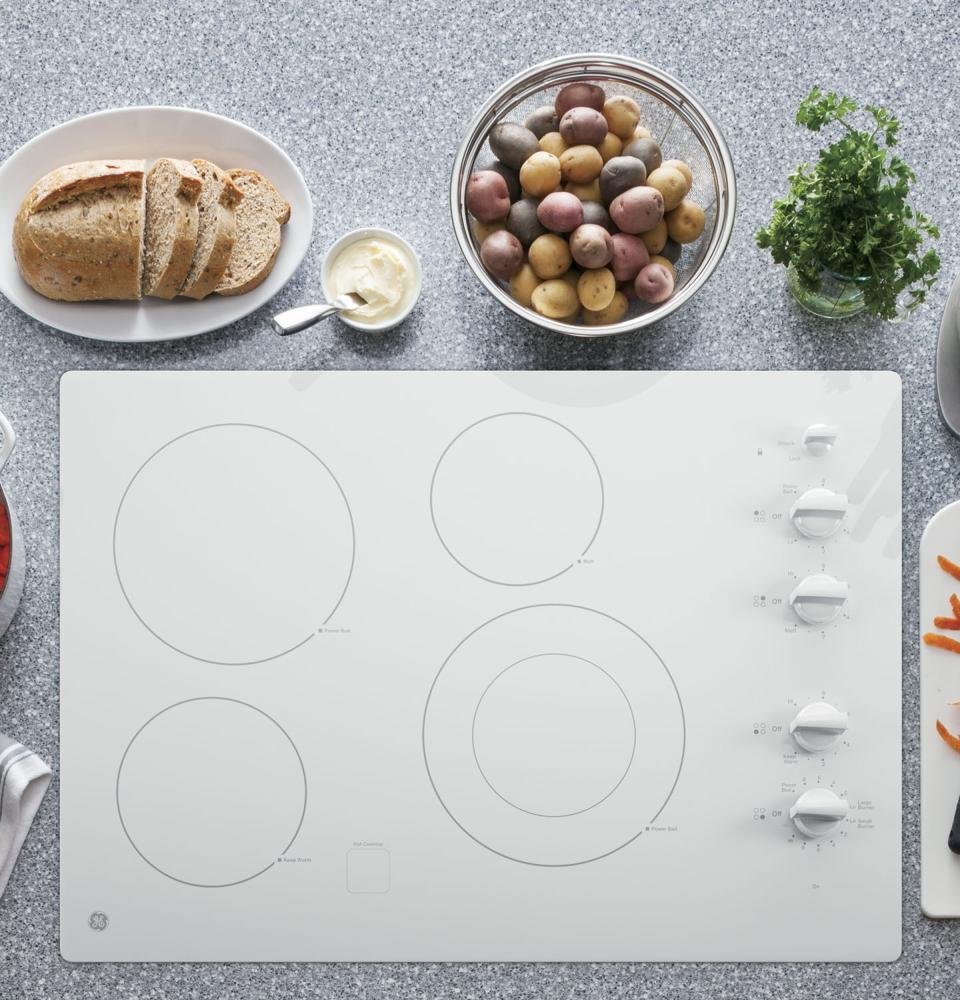 GE JP3530TJWW Profile 36" White Electric Smoothtop Cooktop N4 free