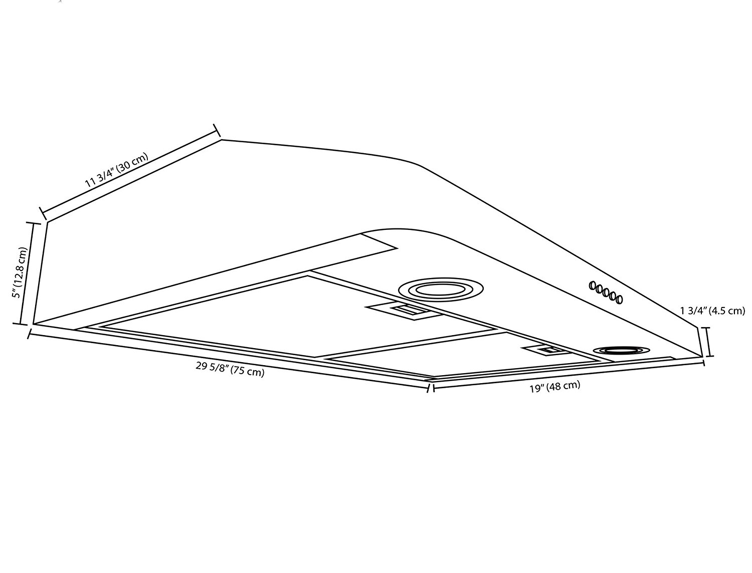 Ancona Slim DW1R 280 CFM Under Range Hood, 30Inch N3 free