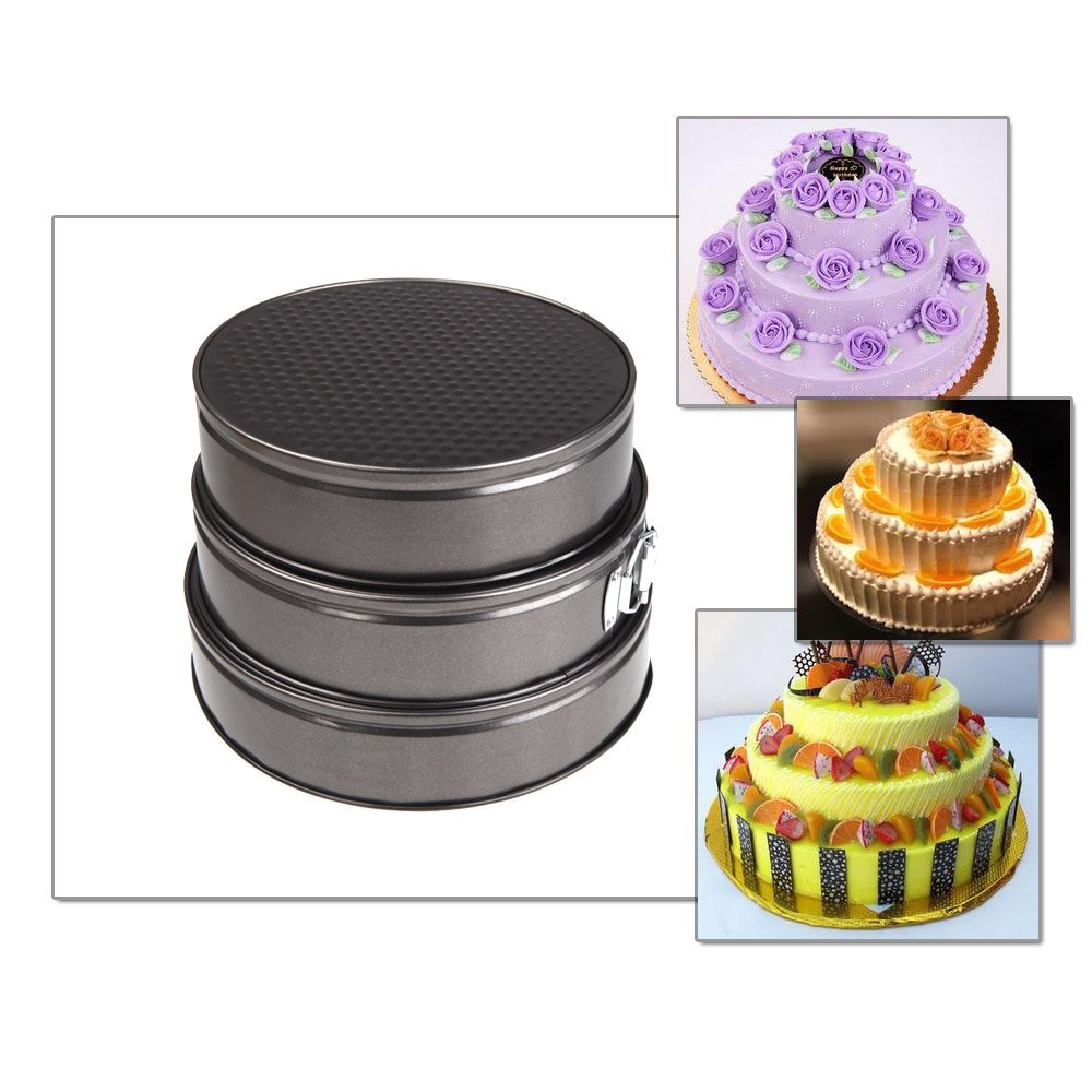Set of Three Springform Pans Cake Bake Mould Mold Bakeware with