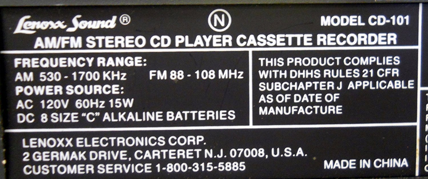 Lenoxx Sound CD-101 Compact Disc Radio Cassette Recorder Player Boombox