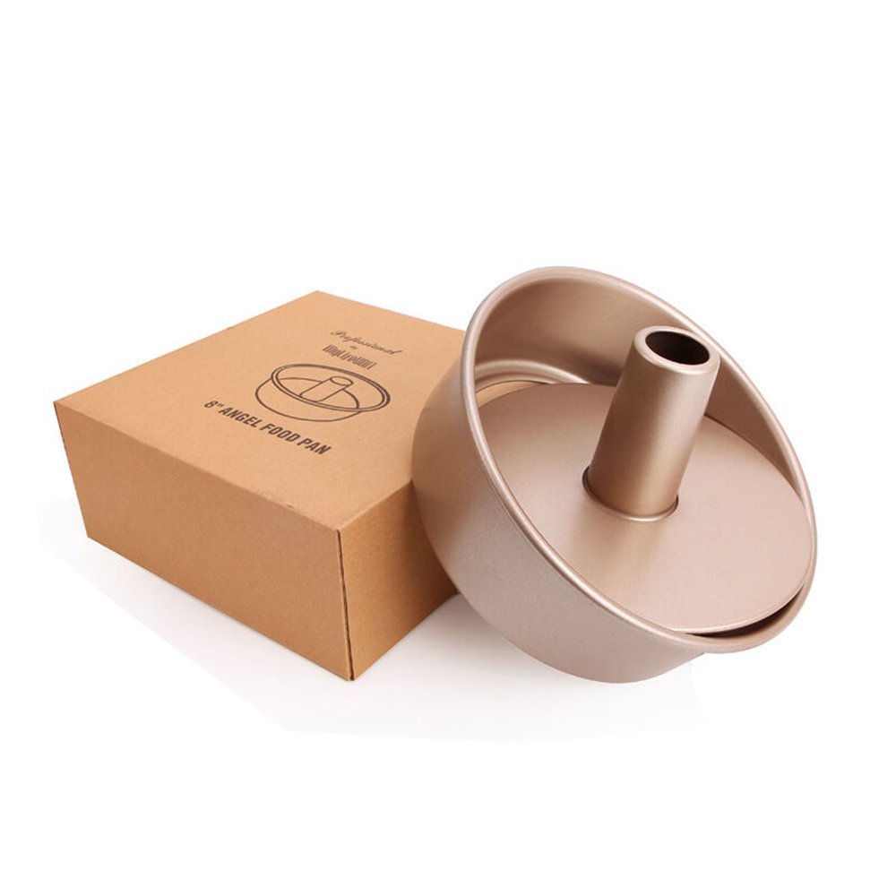 MyLifeUNIT 8 Inch Angel Food Pan, Nonstick Carbon Steel Angel Food Cake Pan, 2Piece N5 free