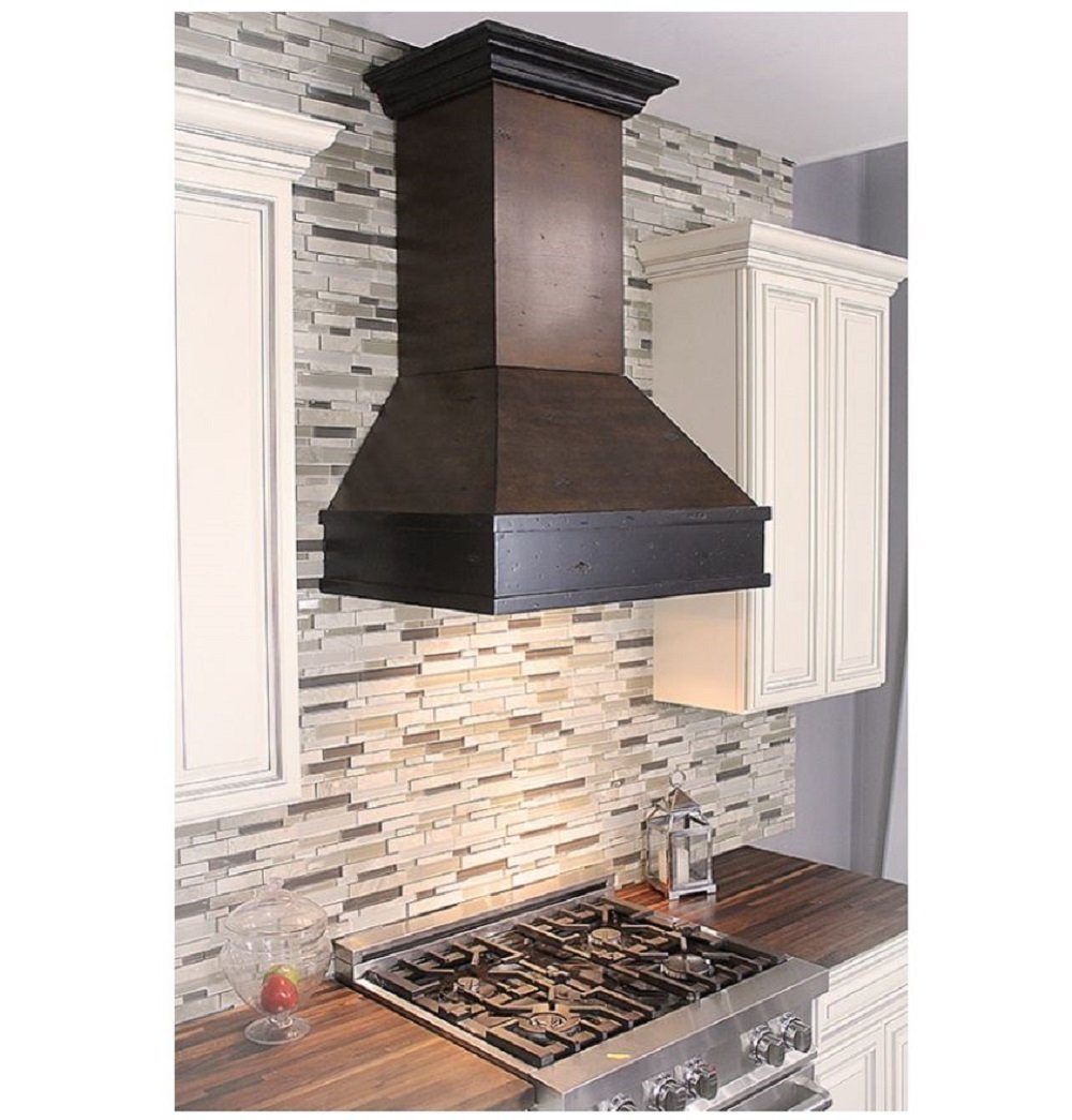 Z Line 329AH36 1200 CFM Wooden Wall Mount Range Hood, 36", Antigua