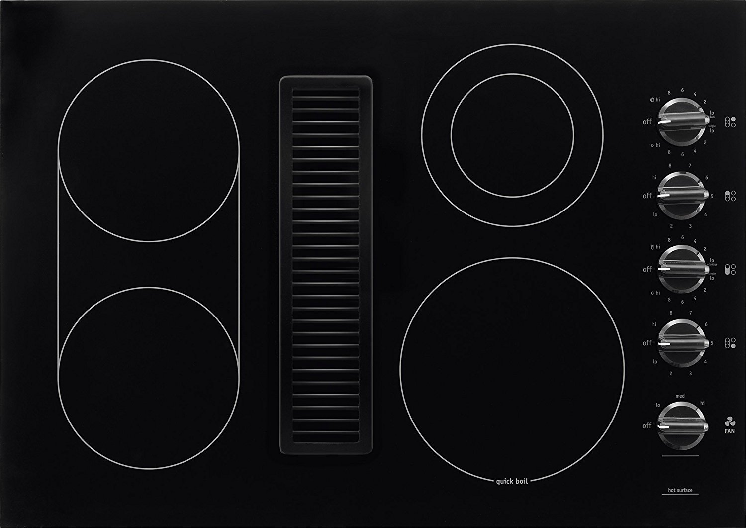 Frigidaire 30" Smoothtop Electric Black Cooktop with BuiltIn 500 CFM