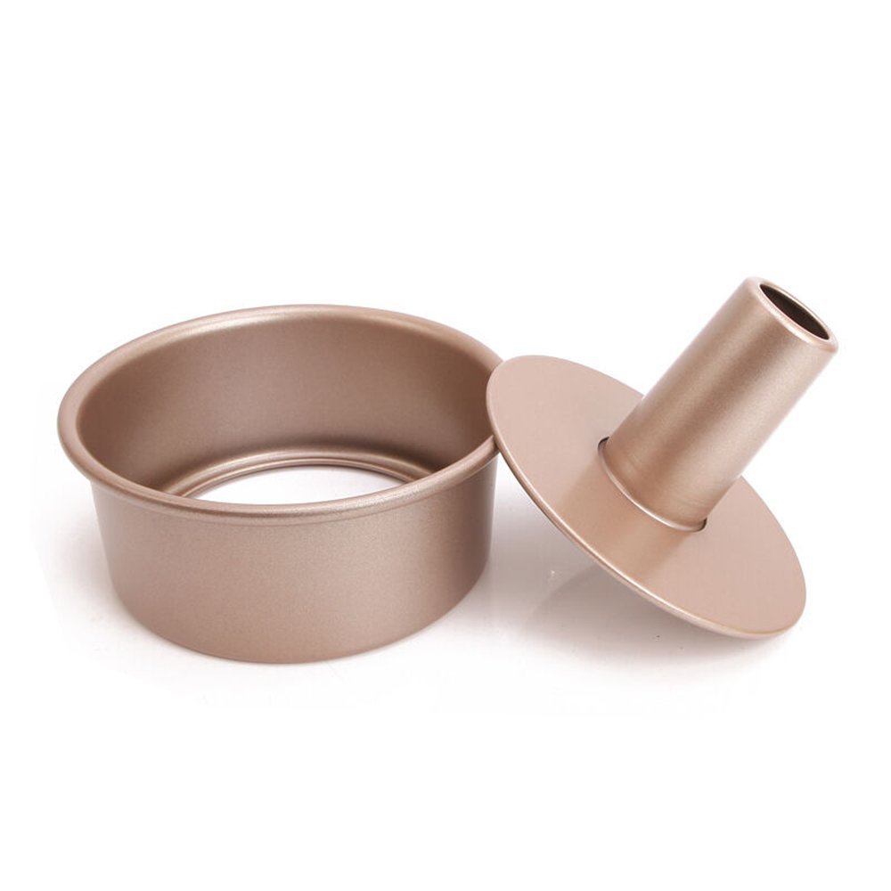 MyLifeUNIT 8 Inch Angel Food Pan, Nonstick Carbon Steel Angel Food Cake Pan, 2Piece N6 free