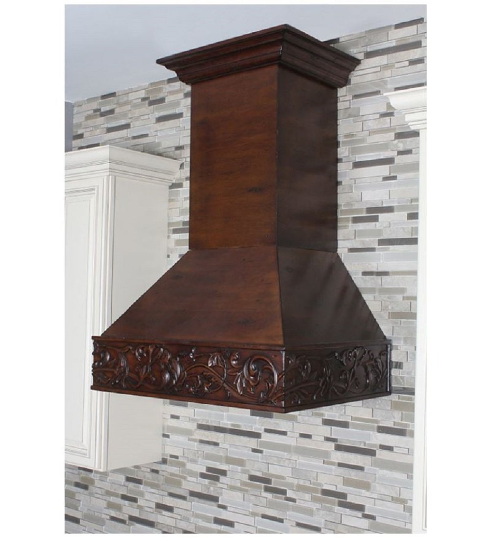 ZLINE 36 in. 1200 CFM Wooden Wall Mount Range Hood in Walnut and