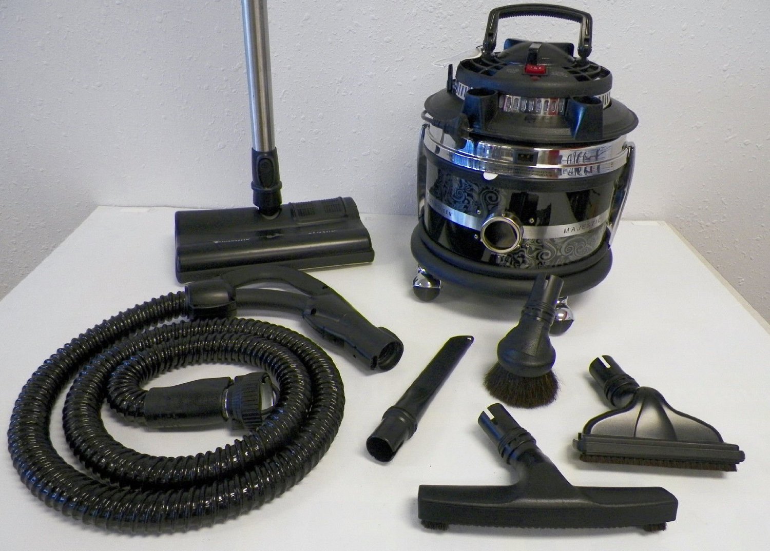 THE LATEST FILTER QUEEN MAJESTIC CANISTER VACUUM W/ CHARCOAL FILTERS