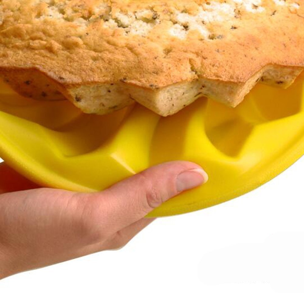 1ea 9" Alekoo NonStick Silicone DIY Cake Bundt Pans, Chiffon Mold, Savarin Pan (High) N5 free