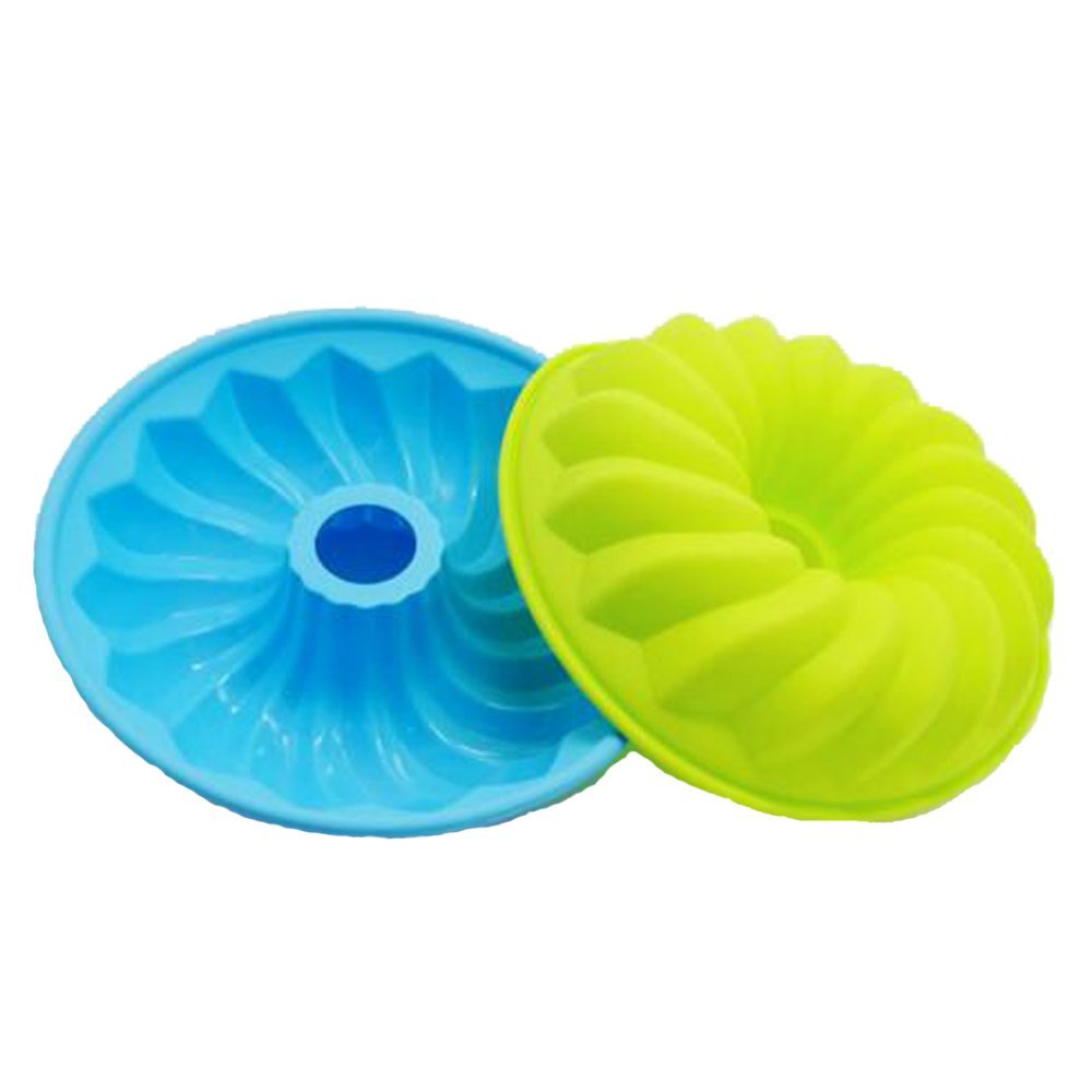 1ea 9" Alekoo NonStick Silicone DIY Cake Bundt Pans, Chiffon Mold, Savarin Pan (High) N8 free