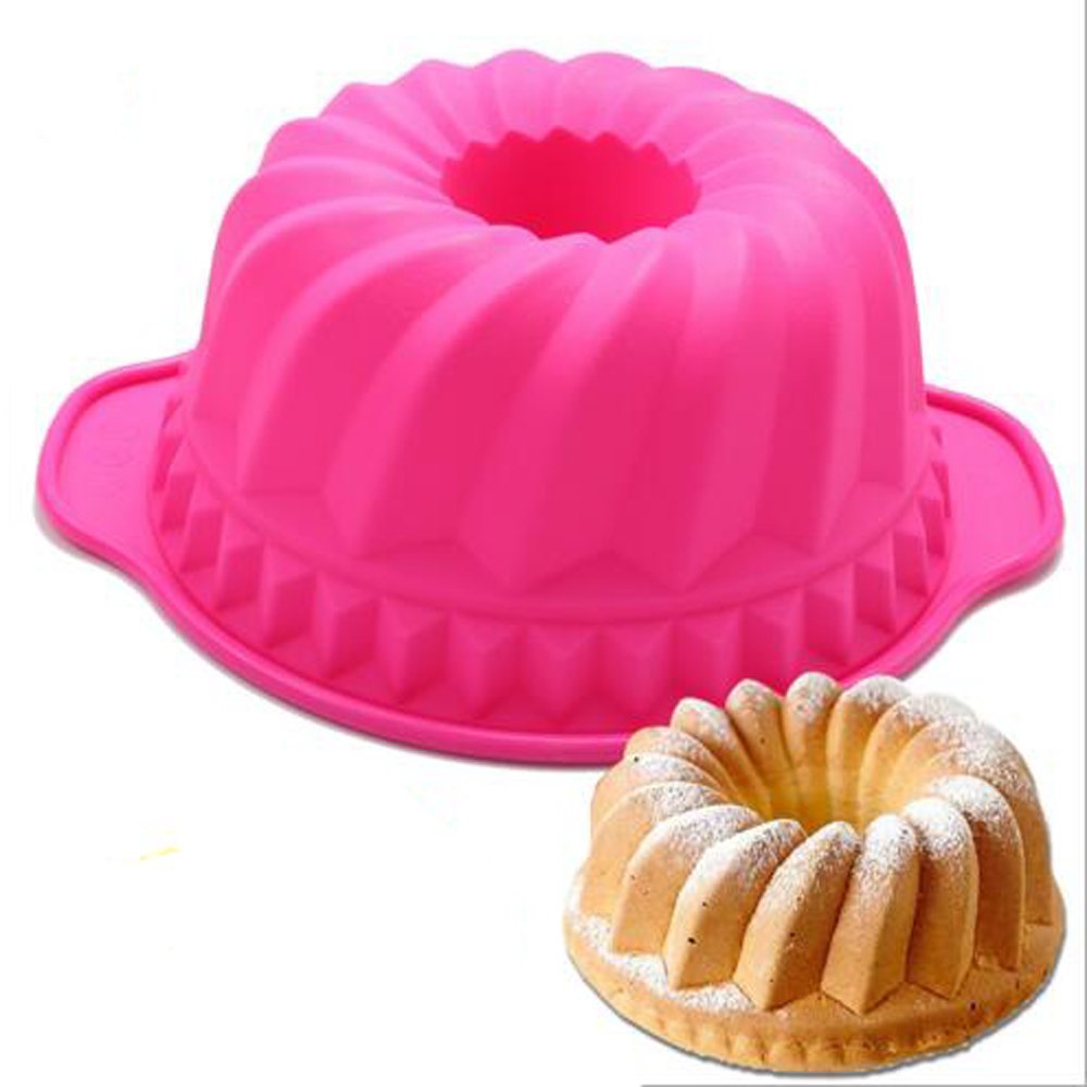 1ea 9" Alekoo NonStick Silicone DIY Cake Bundt Pans, Chiffon Mold, Savarin Pan (High) N9 free