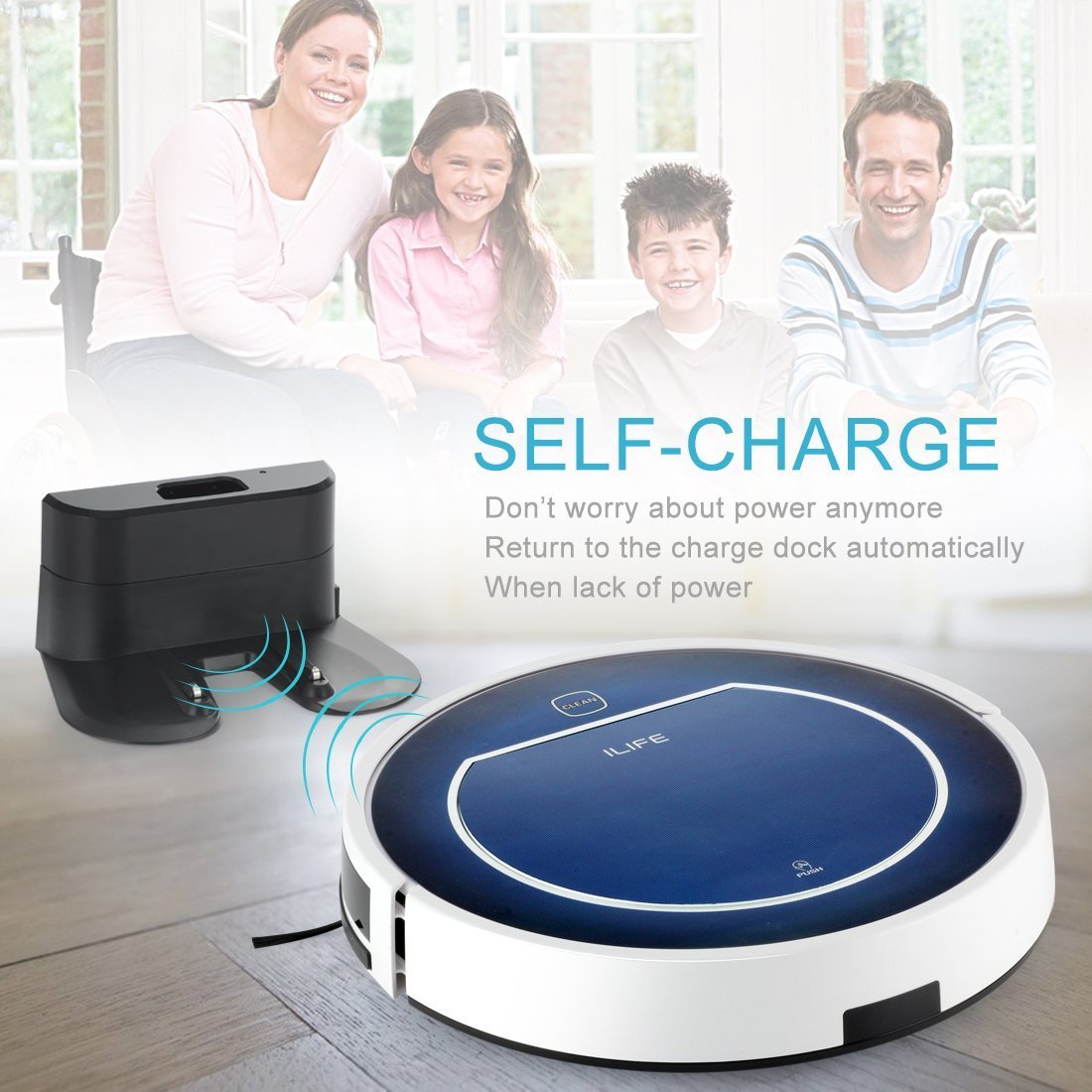 ILIFE V7 Smart Robot Vacuum Cleaner, Buletooth Control,Sensor,Household