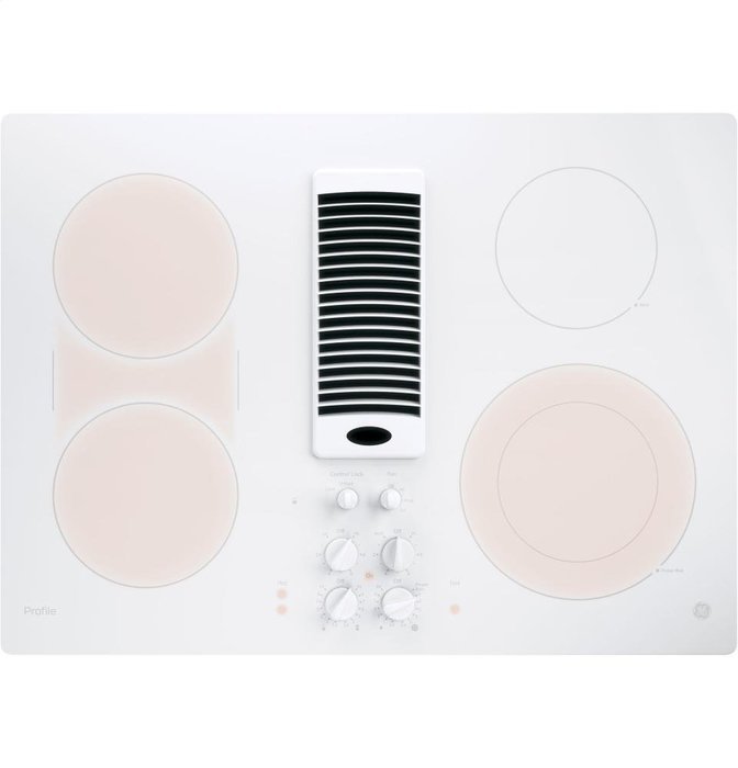 GE Profile 30" White Electric Cooktop With Downdraft N6 free image download