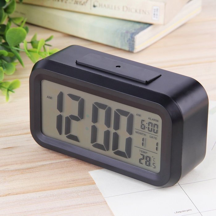 2016 Digital Alarm LED Clock Light Control Backlight Time Calendar