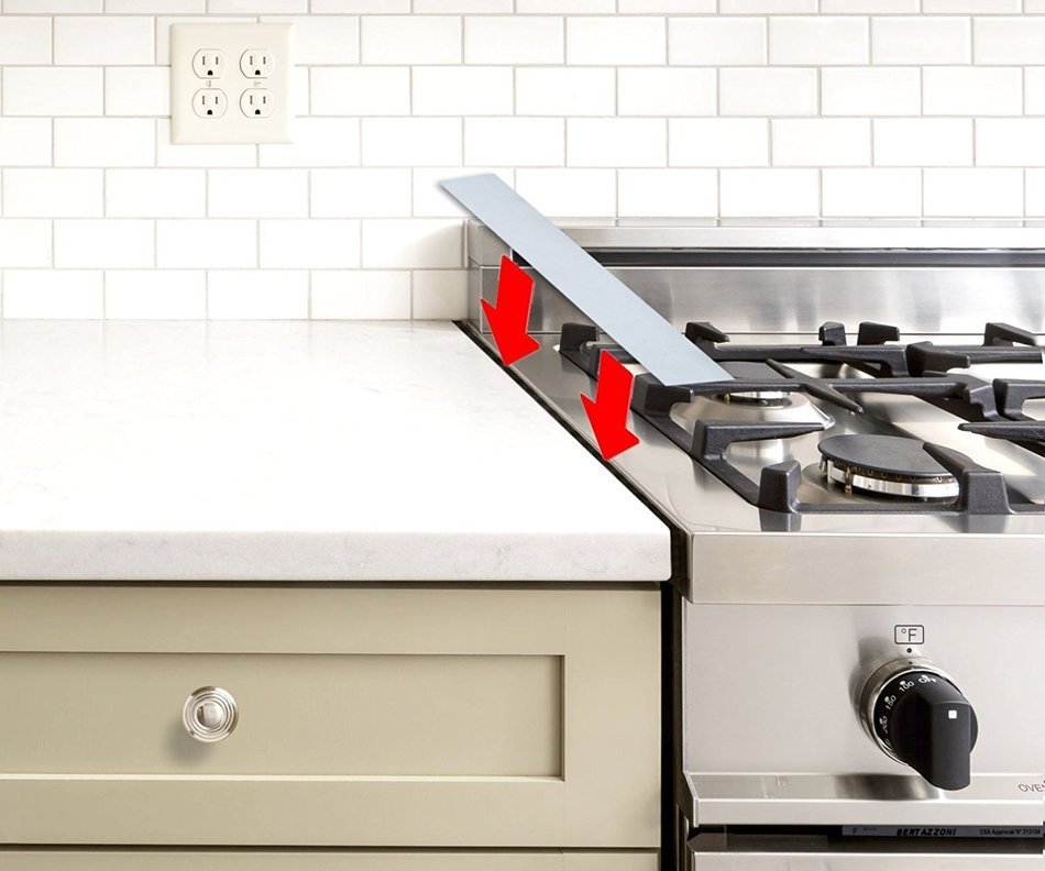 Kohzie Silicone Stove Counter Gap Cover WHITE, Stove Gap, Gap cap for