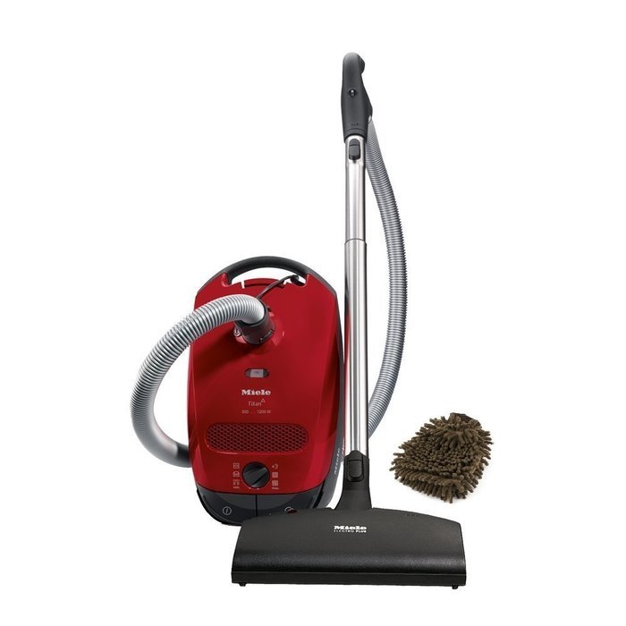 Miele C1 Titan Vacuum, HEPA Classic Canister Cleaner, Mango Red Set) w/ Bonus Premium