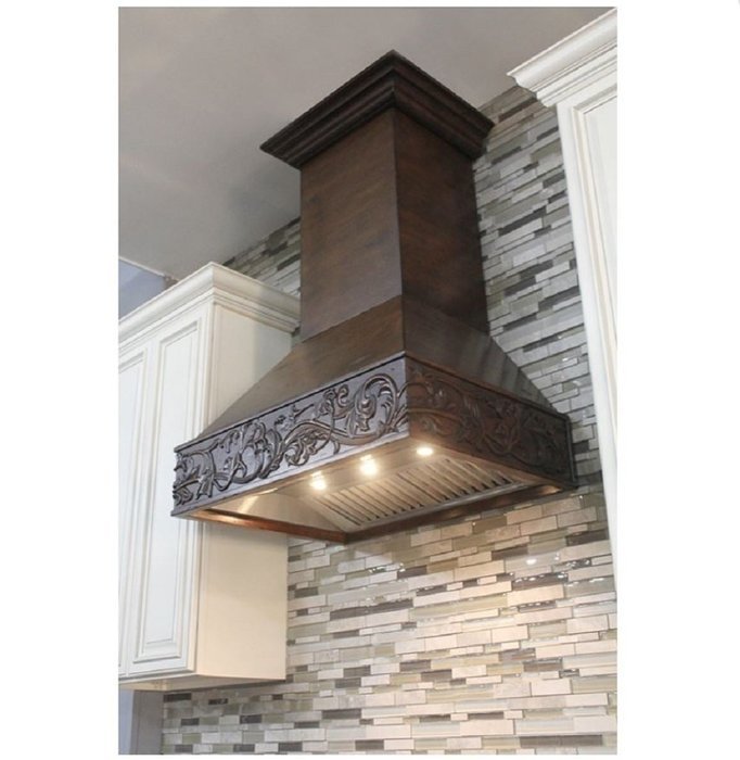 ZLINE 36 in. 1200 CFM Wooden Wall Mount Range Hood in Walnut and