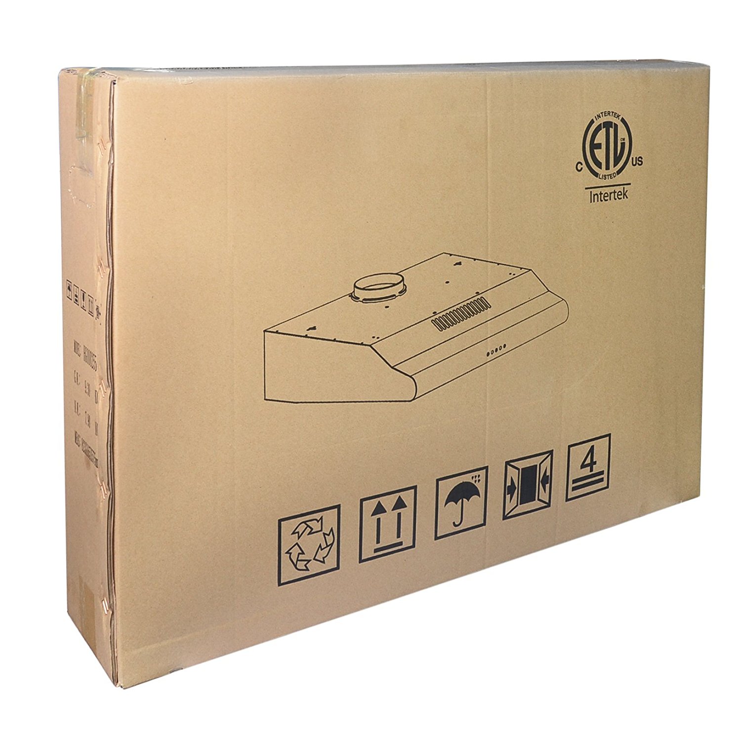 30" Range Hood Kitchen Wall Mount Stainless Steel Glass Stove Vents USA