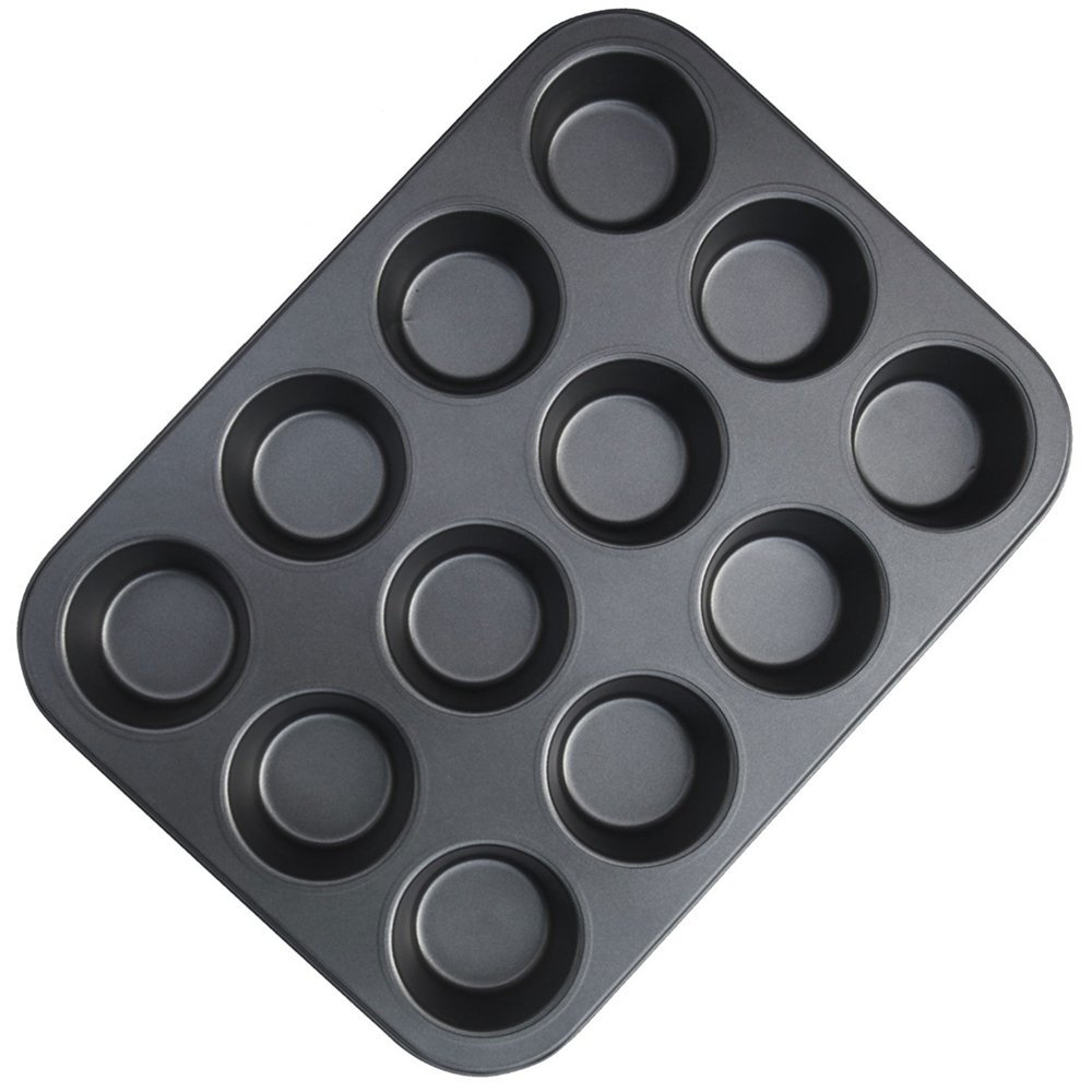 Nonstick Muffin Pan 12Cup, PAMISO Reusable carbon steel Regular Muffin