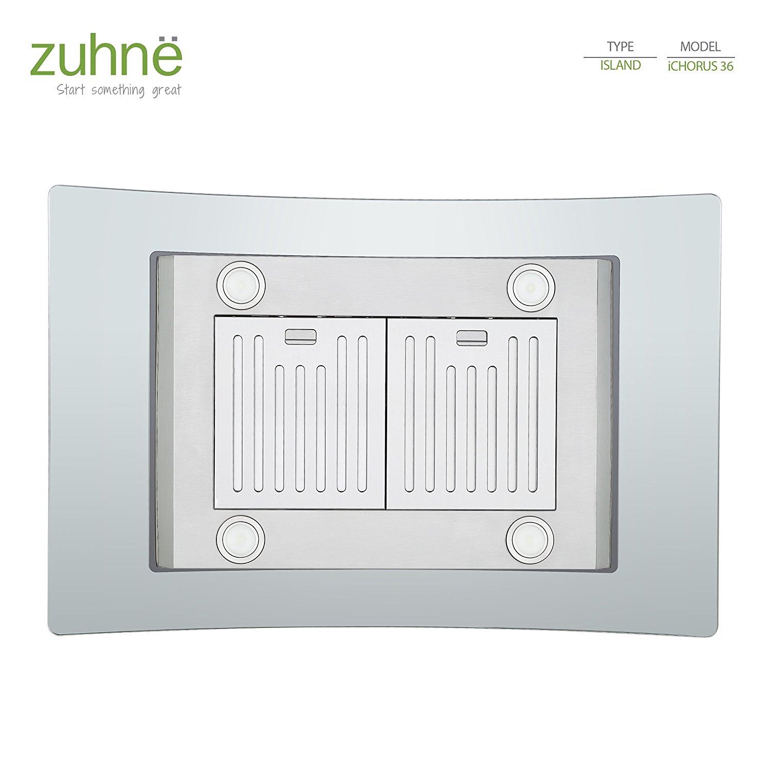 Zuhne iChorus 36 inch Kitchen Island Vented/ Ductless Stainless Steel