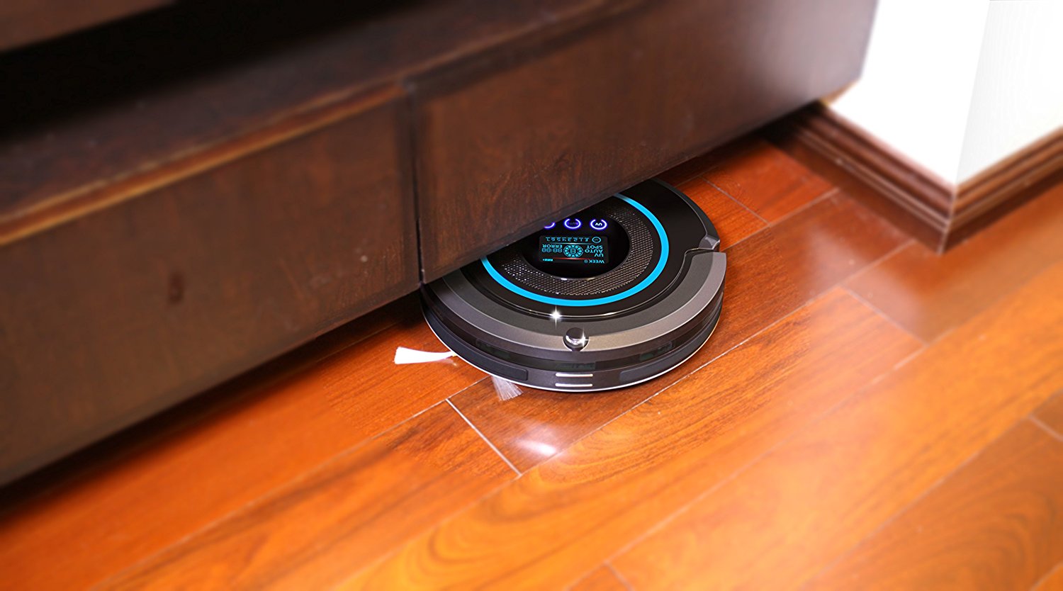 Lilin Robotic Vacuum Cleaner Multifunction(Sweep, Mop, Vacuum, Sterilization), LCD Touch Screen