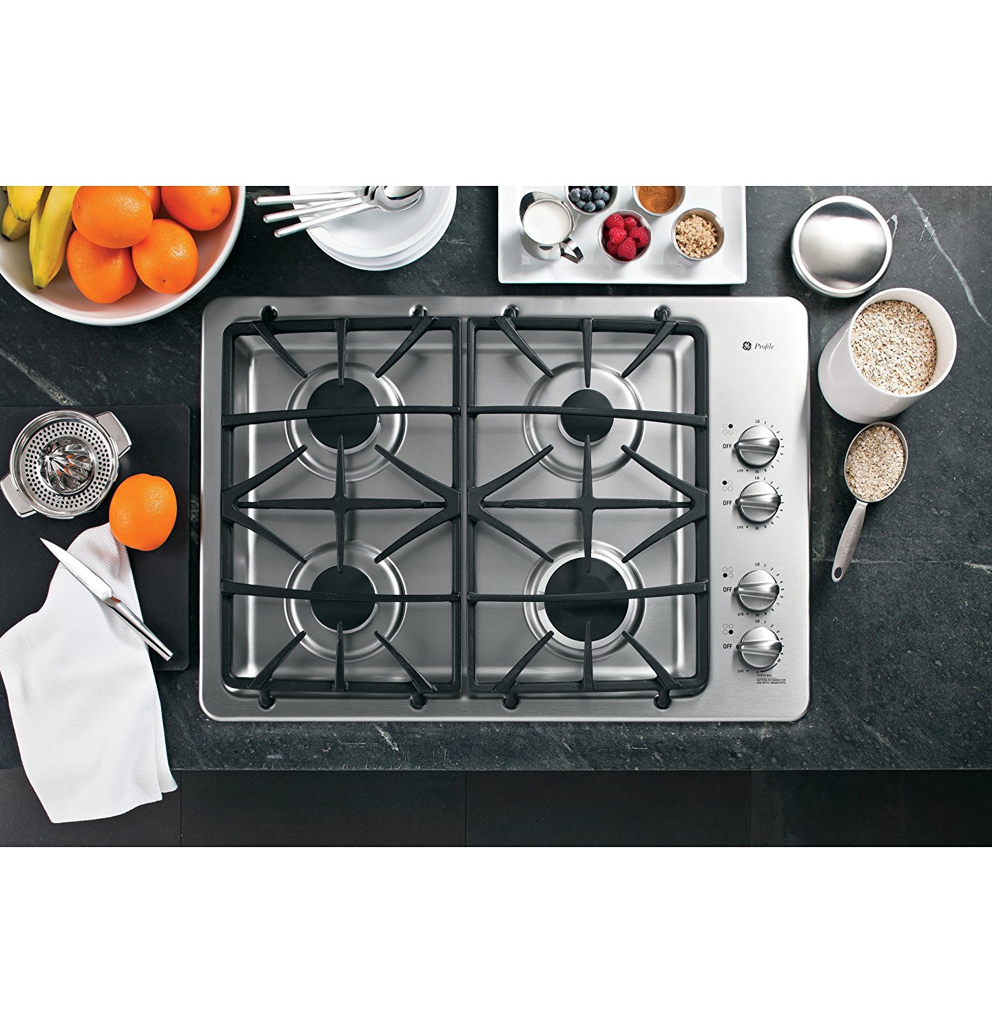 GE PGP943SETSS Profile 30" Stainless Steel Gas Sealed Burner Cooktop