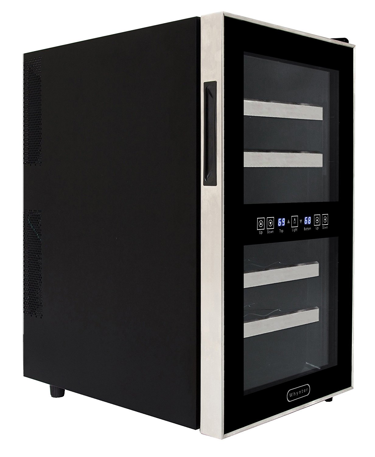 Whynter WC181DS 18 Bottle Dual Zone Touch Control Wine Cooler, Black